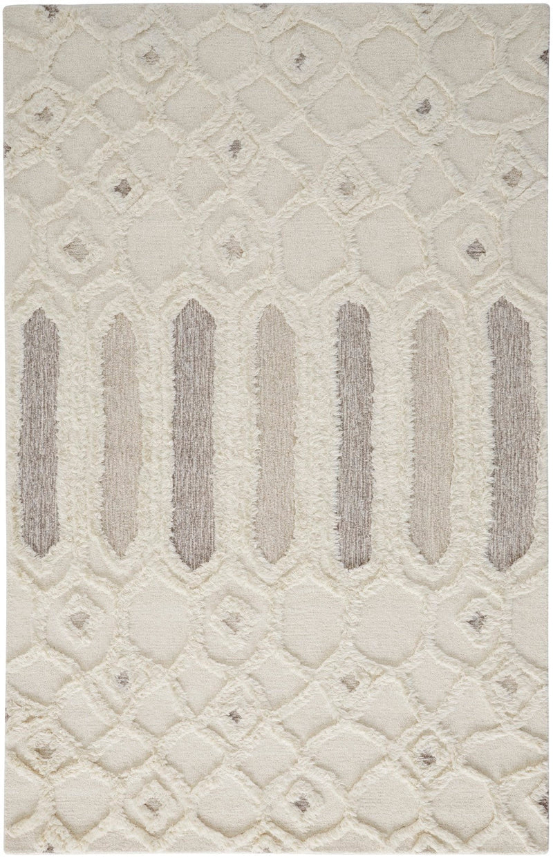 media image for Elika Hand-Tufted Geometric Ivory/Taupe/Tan Rug 1 29