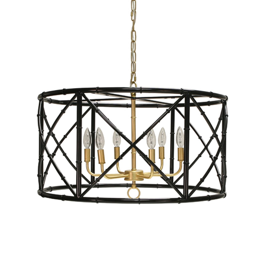 six light bamboo chandelier in various colors 1