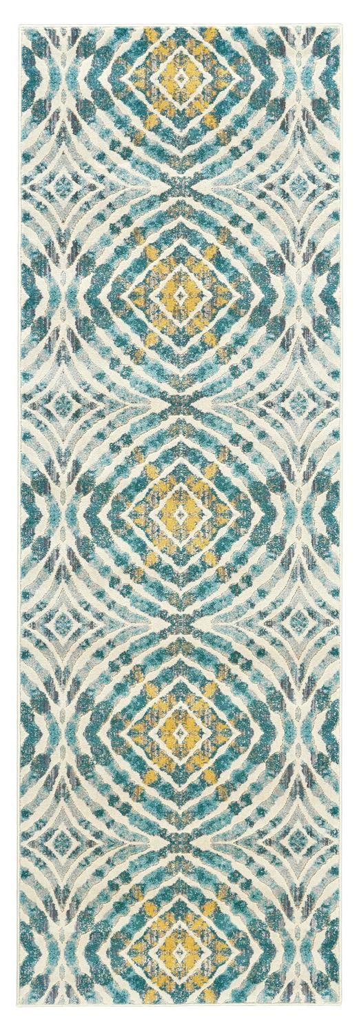 media image for Arsene Blue and Yellow Rug by BD Fine Flatshot Image 1 251