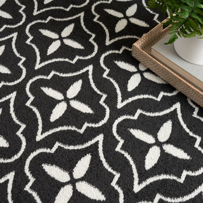 product image for Nourison Essentials Indoor Outdoor Black Ivory Moroccan Rug By Nourison Nsn 099446940674 8 40