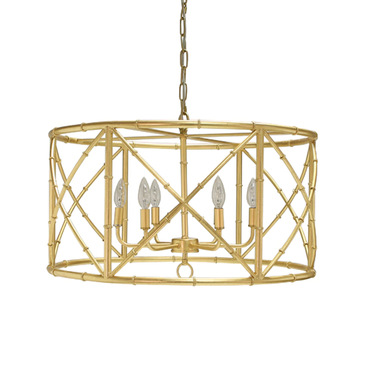 six light bamboo chandelier in various colors 2