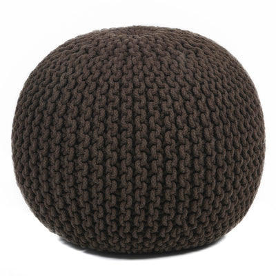product image of Hand Knitted Contemporary Cotton Cord Pou 118 Pouf Chandra Rugs 1 549