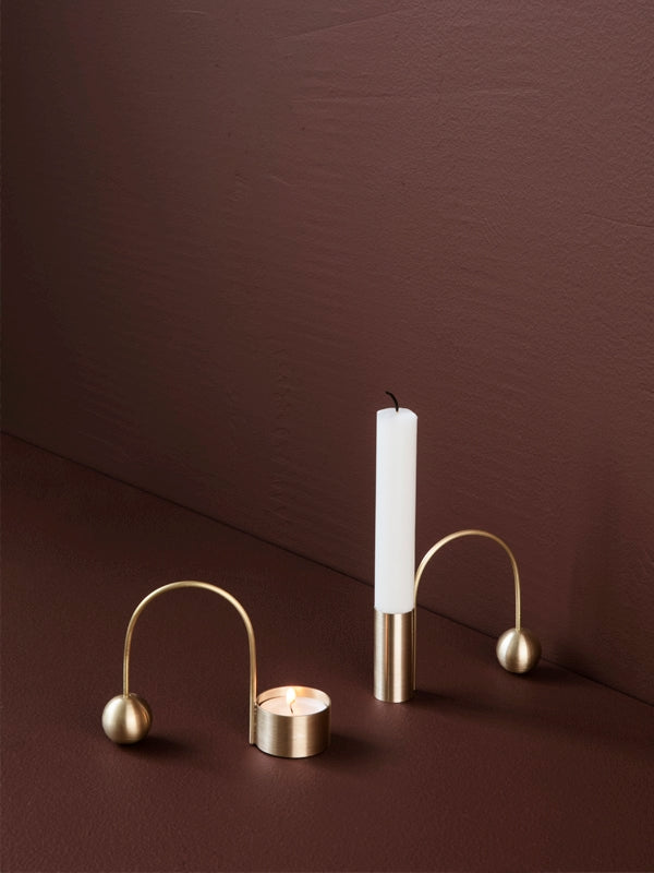 Balance Tealight Holder in Brass by Ferm Living