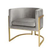 Gold Leaf Frame Barrel Arm Chair in Various Colors