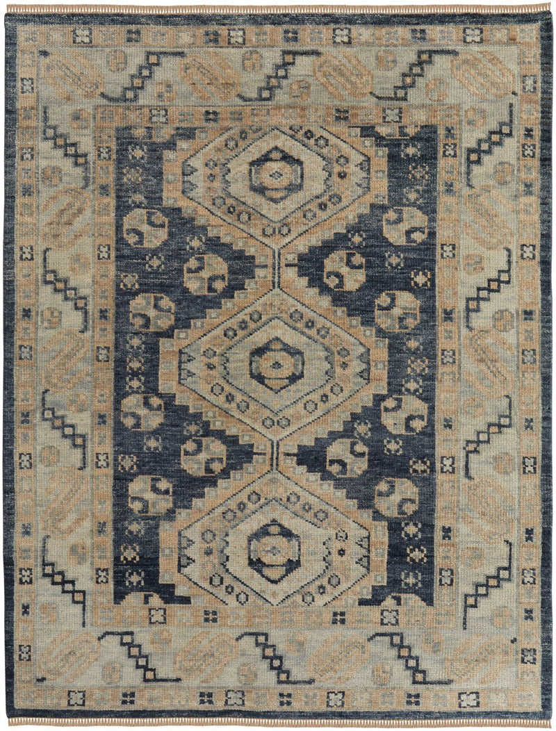 media image for foxboro traditional diamond hand knotted blue ivory rug by bd fine filr6943bluivyh00 1 273