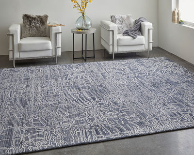 product image for archor abstract contemporary hand tufted navy ivory rug by bd fine wtnr8891nvyivyh00 7 59