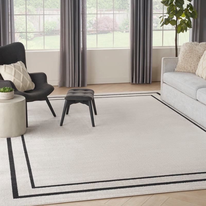 media image for Nourison Home Nourison Essentials Ivory Black Contemporary Rug By Nourison Nsn 099446148162 15 216