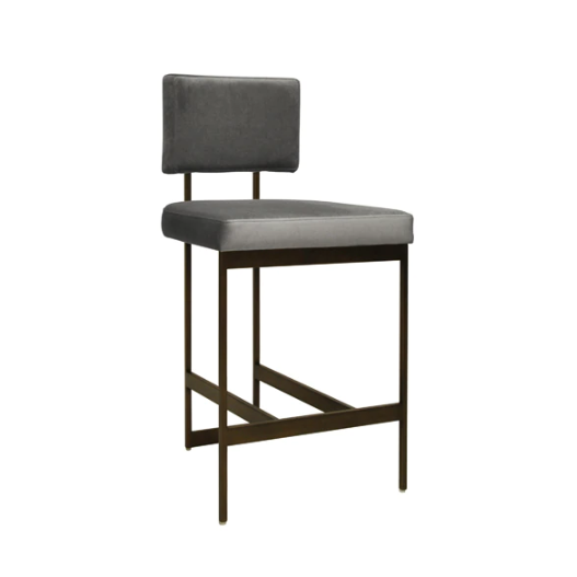 modern counter stool with bronze base in various colors 3