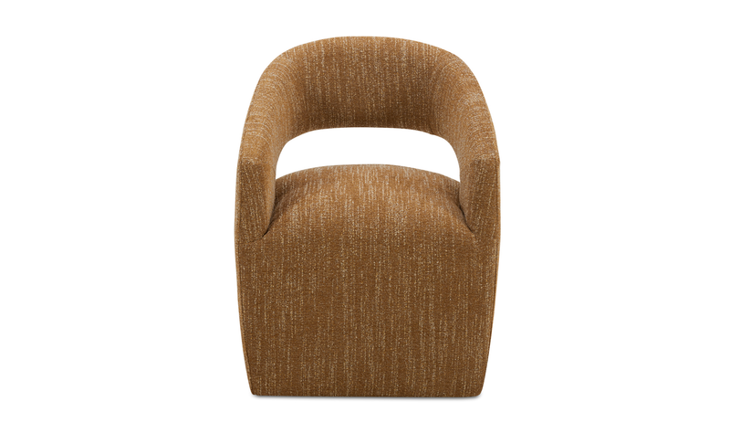 media image for Barrow Performance Fabric Rolling Dining Chair Amber Glow 1 25