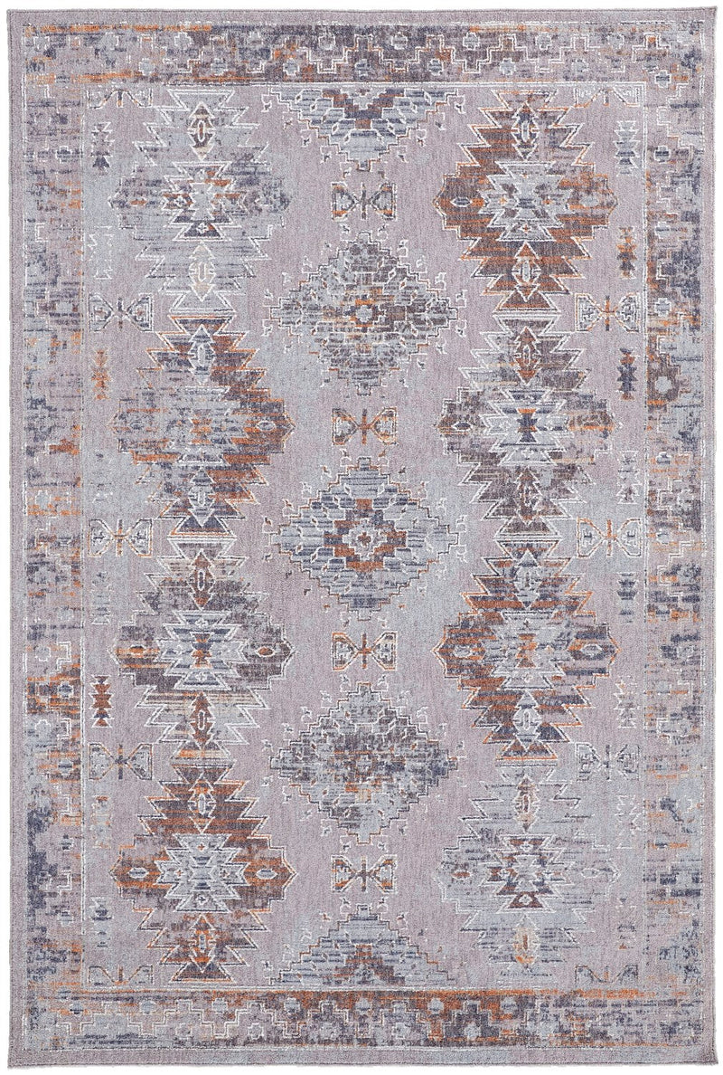 media image for Edwardo Tribal Gray/Orange Rug 1 262