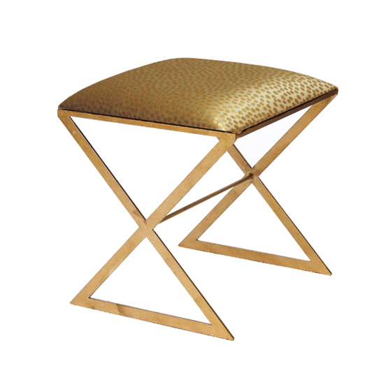 x side stool with gold leaf base in various colors 1