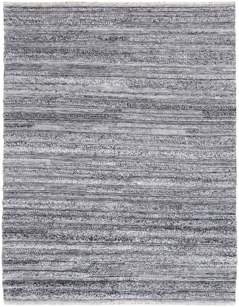 media image for Akton Handwoven Stripes Ivory/Dark Gray Rug 1 280