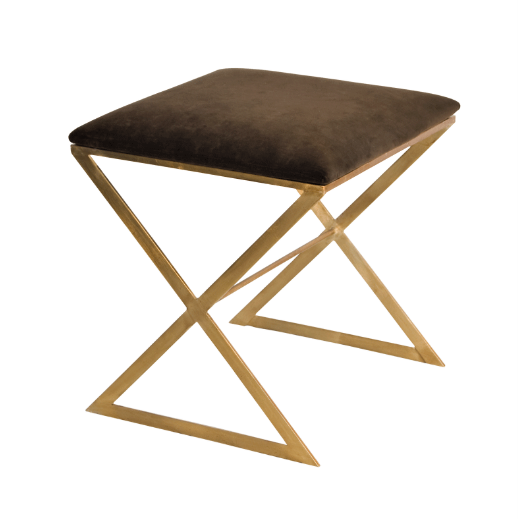 x side stool with gold leaf base in various colors 2