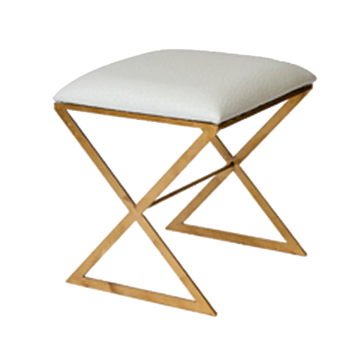 x side stool with gold leaf base in various colors 4