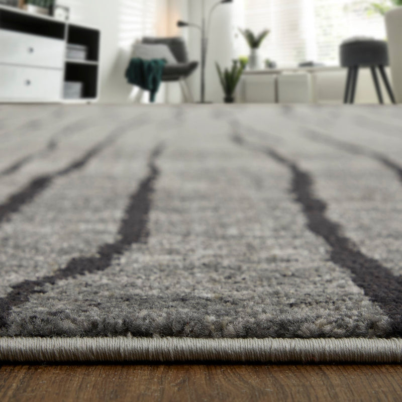 media image for Kiba Abstract Gray/Black/Taupe Rug 7 241