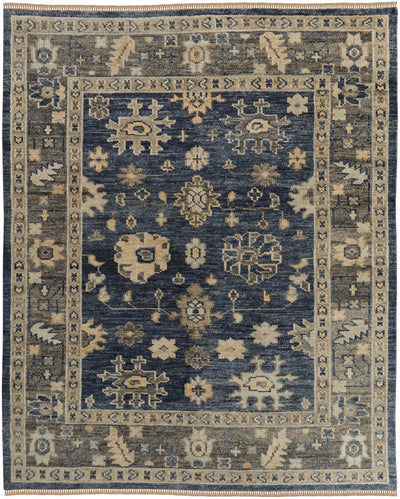 product image of foxboro traditional floral botanical hand knotted blue gray rug by bd fine filr6954blugryh00 1 58