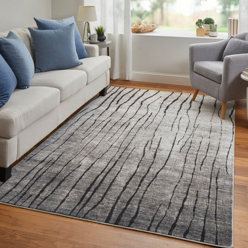 media image for Kiba Abstract Gray/Black/Taupe Rug 9 246