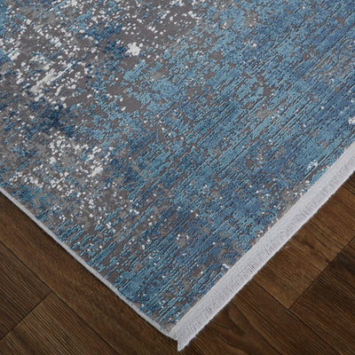 product image for Lindstra Abstract Blue/Silver Gray Rug 4 32