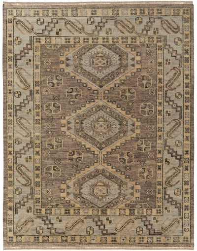 product image of foxboro traditional diamond hand knotted brown gray rug by bd fine filr6943brngryh00 1 556