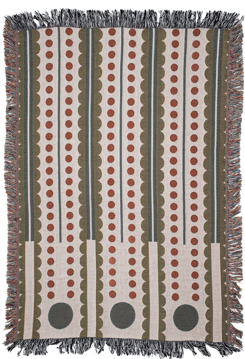 media image for Olive & Cranberry Woven Blanket 29