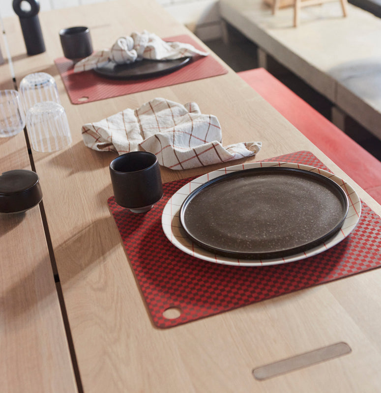media image for placemat checker pack of 2 red 3 281
