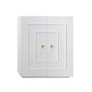 door matte white lacquer cabinet with crystal brass knobs 1