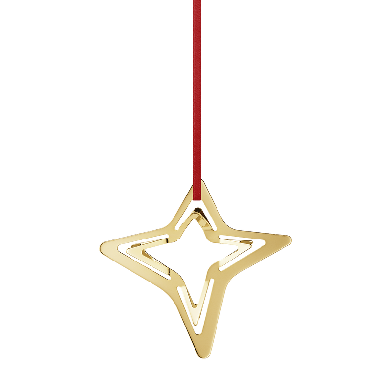 media image for ornament four point star gold 2 243