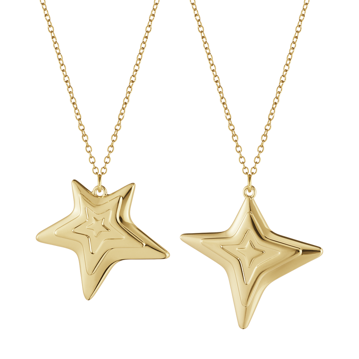 ornaments four five point star gold 1