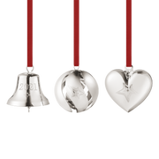 ornament gift set bell ball heart 3 pcs palladium 3