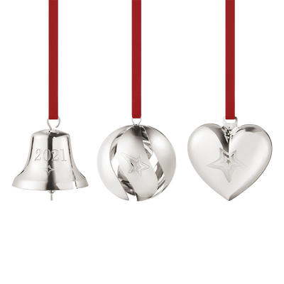 product image for ornament gift set bell ball heart 3 pcs palladium 3 47