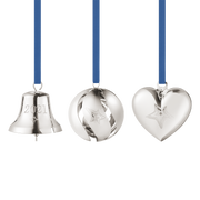 ornament gift set bell ball heart 3 pcs palladium 1
