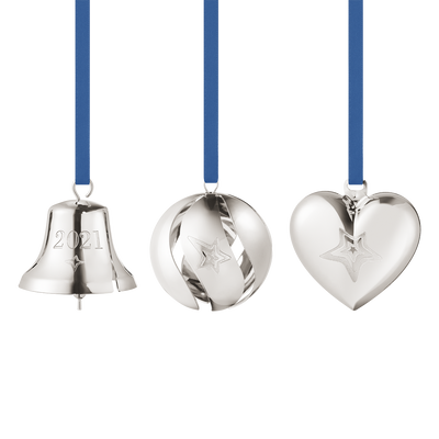 product image for ornament gift set bell ball heart 3 pcs palladium 1 17