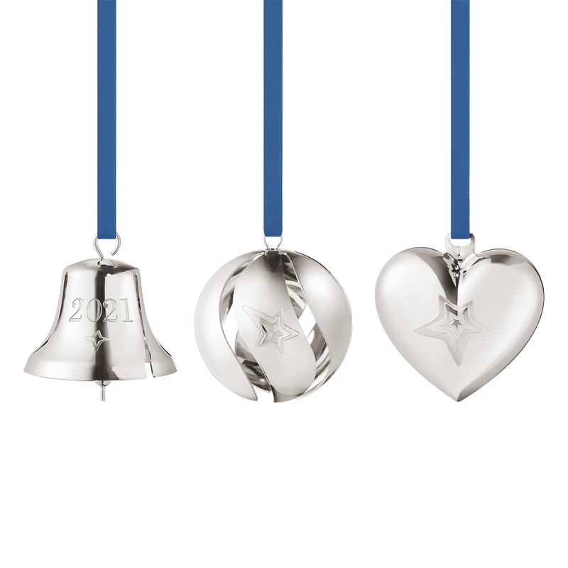media image for ornament gift set bell ball heart 3 pcs palladium 1 289