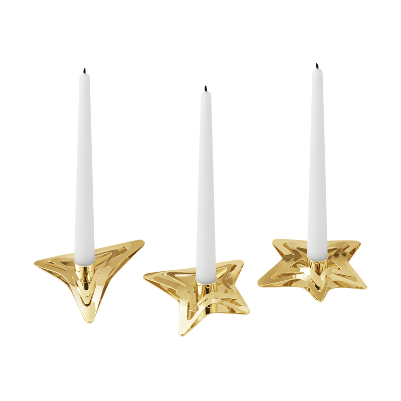 media image for christmas candle holders 3 pcs gold 1 240