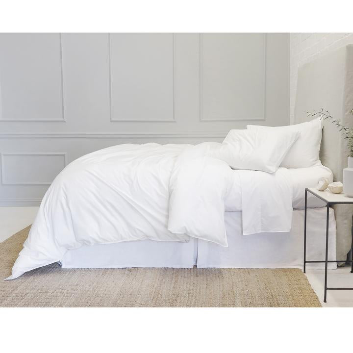 Parker Cotton Percale Duvet Set in White by Pom Pom at home