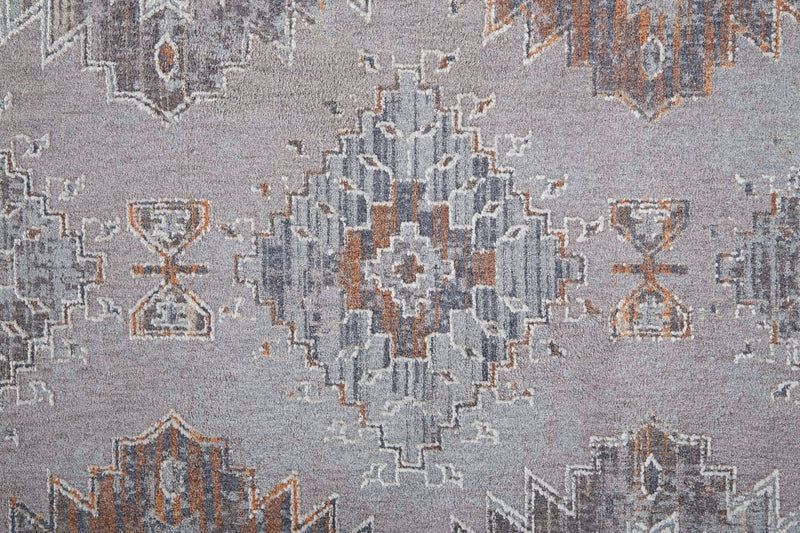 media image for Edwardo Tribal Gray/Orange Rug 2 282