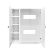 door matte white lacquer cabinet with crystal brass knobs 2
