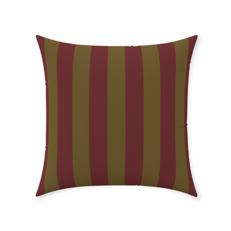 Olive Stripe Throw Pillow