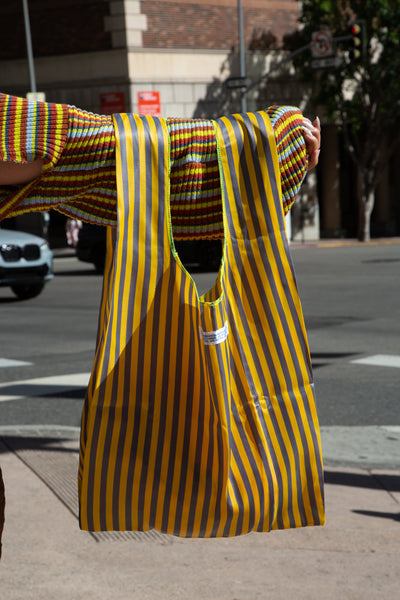 product image for School Tie Fabric Bag - Yellow x Gray 45