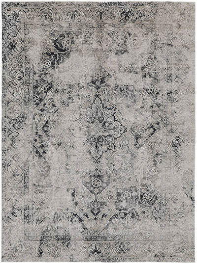 product image of Adana Distressed Ivory/Silver/Black Rug 1 563