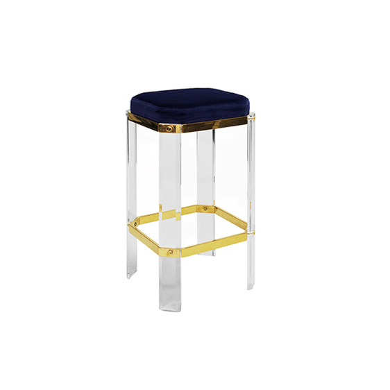 acrylic counter stool with brass accents in various colors 1