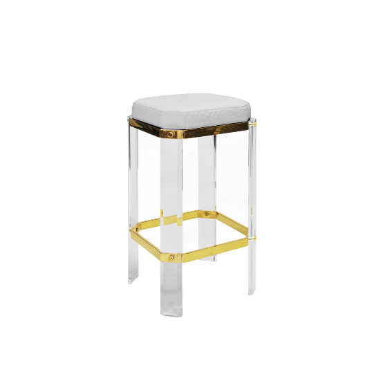 acrylic counter stool with brass accents in various colors 2