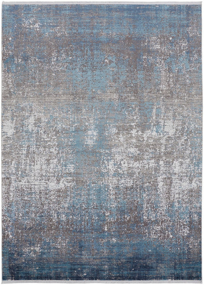 product image for Lindstra Abstract Blue/Silver Gray Rug 1 77