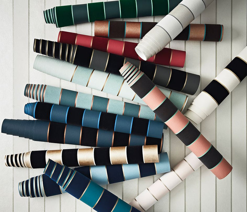 media image for Regency Stripe Flocked Wallpaper 253