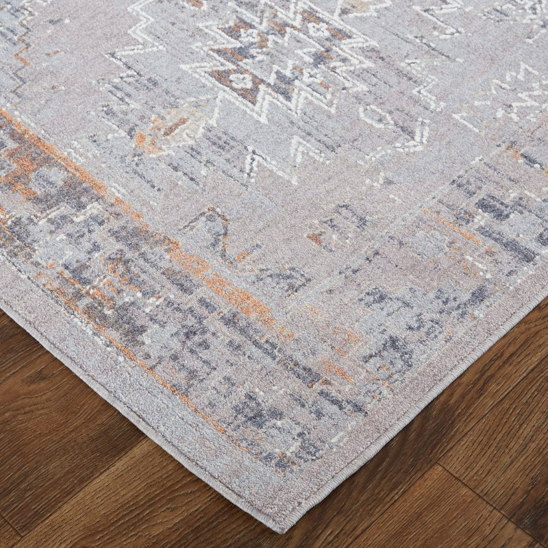 media image for Edwardo Tribal Gray/Orange Rug 4 228