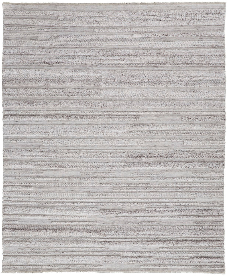 media image for Akton Handwoven Stripes Ivory/Carob Brown Rug 1 261