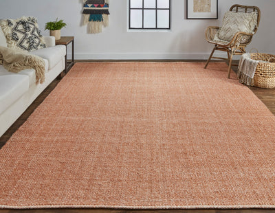 product image for Siona Handwoven Solid Color Rust Orange Rug 6 16