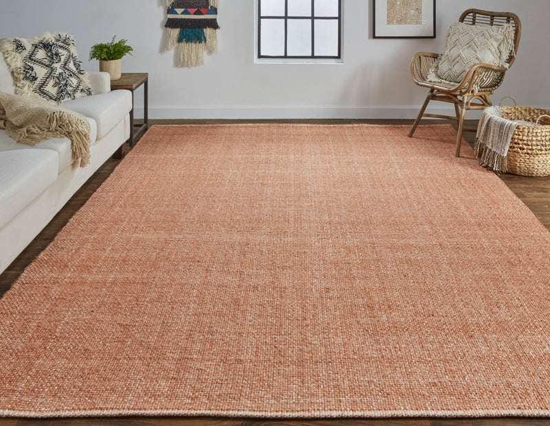 media image for Siona Handwoven Solid Color Rust Orange Rug 6 213