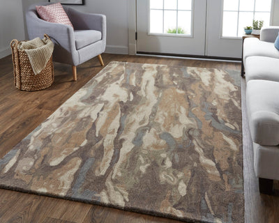 product image for Nakita Hand-Tufted Watercolor Biscuit Tan/Morel Brown Rug 6 84