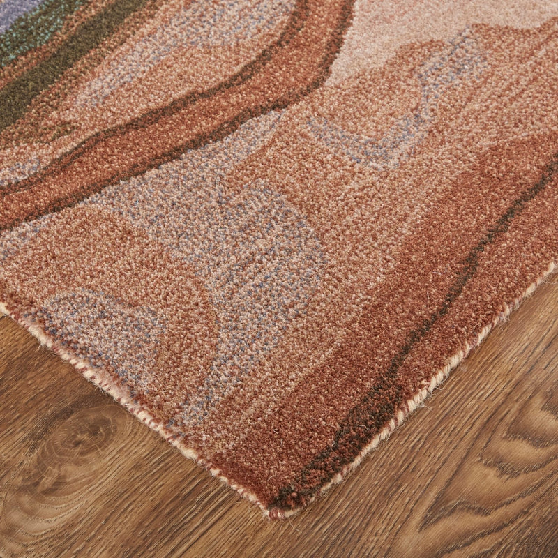 media image for Nakita Hand-Tufted Watercolor Copper/Pink/Turquoise Rug 4 259